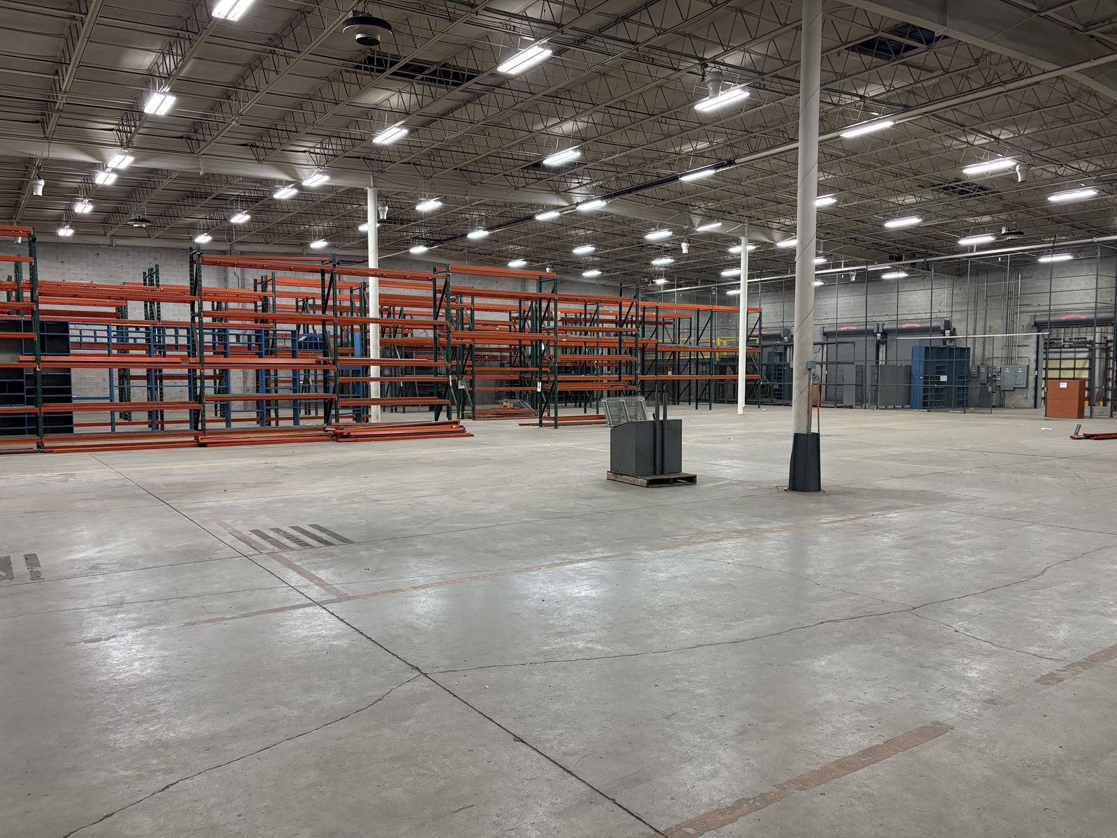 Wide view of the racking system